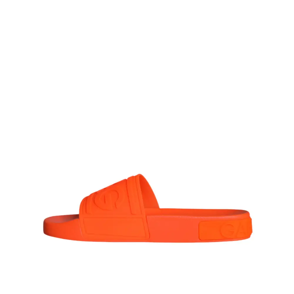 Dolce & Gabbana Orange Gummirutsche Sandalen Badeschuhe