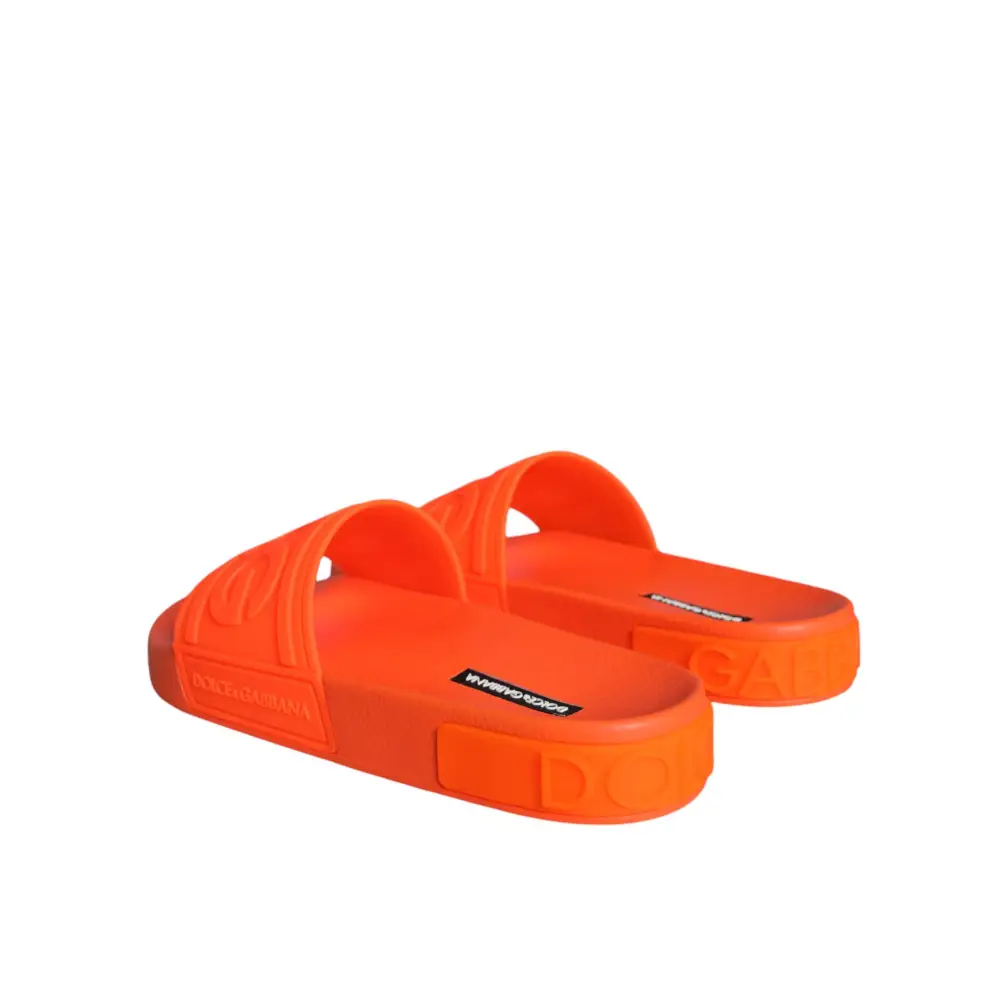 Dolce & Gabbana Orange Gummirutsche Sandalen Badeschuhe