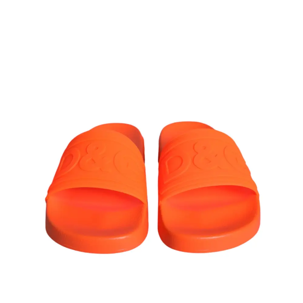 Dolce & Gabbana Orange Gummirutsche Sandalen Badeschuhe