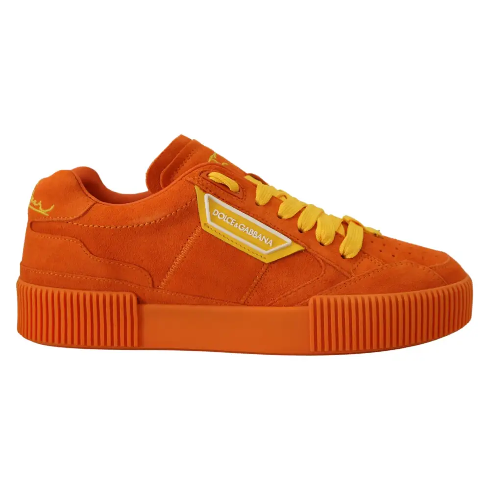Dolce & Gabbana Orange Leder P.j. Tucker Turnschuhe Schuhe - EU36/US5.5