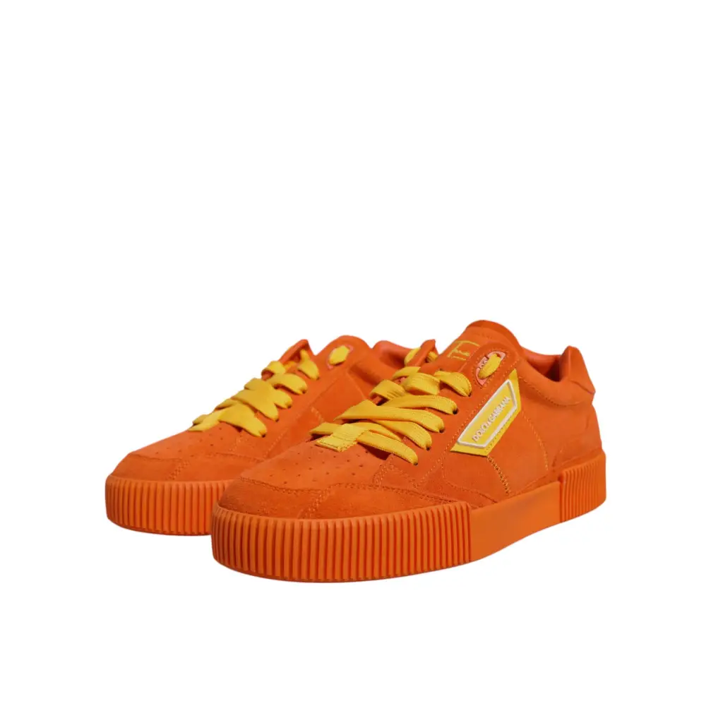 Dolce & Gabbana Orange Miami Leder Low Top Turnschuhe Schuhe - EU40/US7