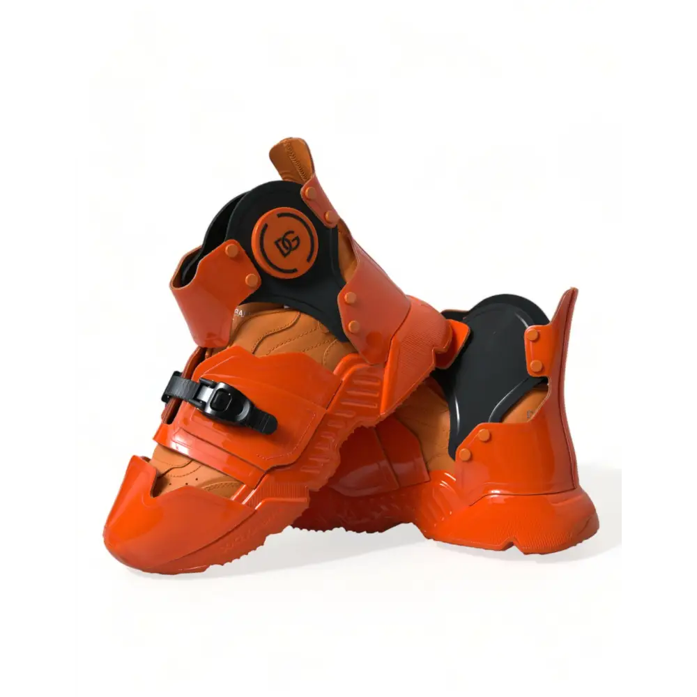Dolce & Gabbana Orange Multi Panel klobige High Top Turnschuhe Schuhe - EU39/US6