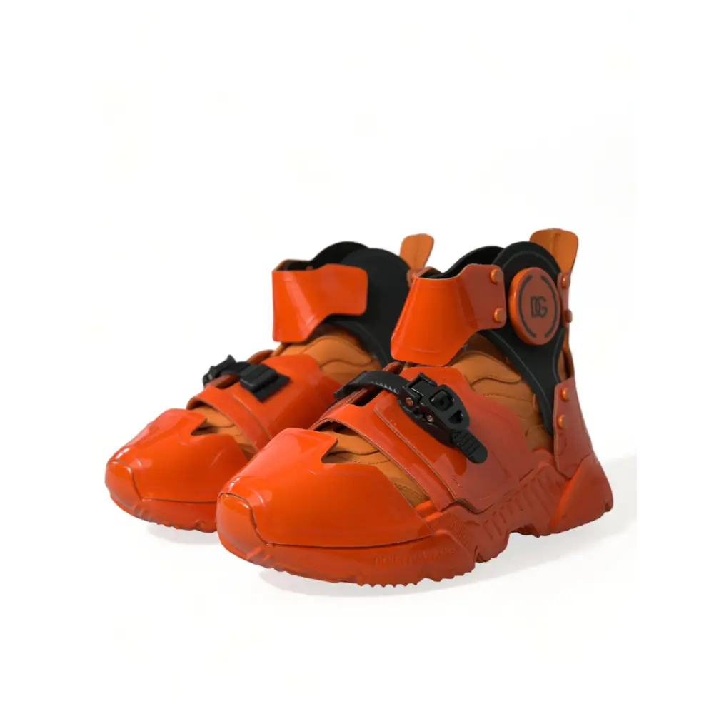 Dolce & Gabbana Orange Multi Panel klobige High Top Turnschuhe Schuhe - EU39/US6