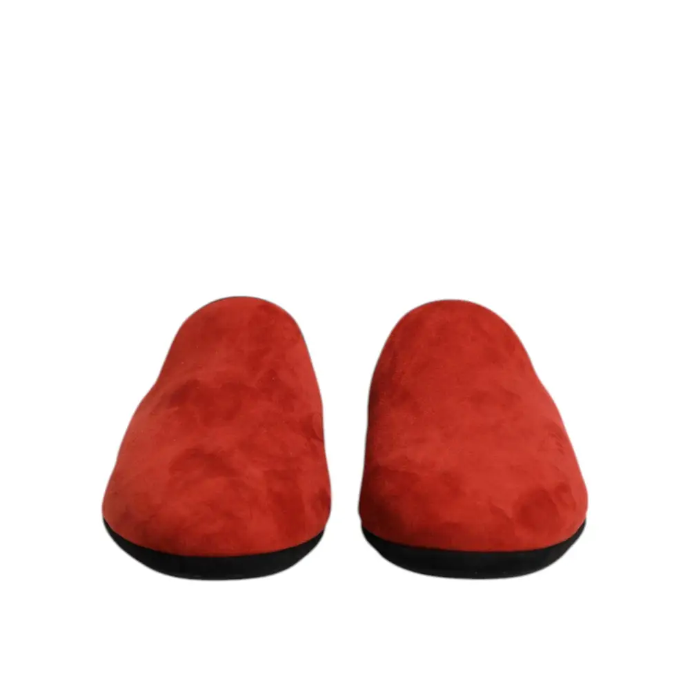 Dolce & Gabbana Orange Wildleder Pantoffeln Flach Hausschuhe - EU40/US7