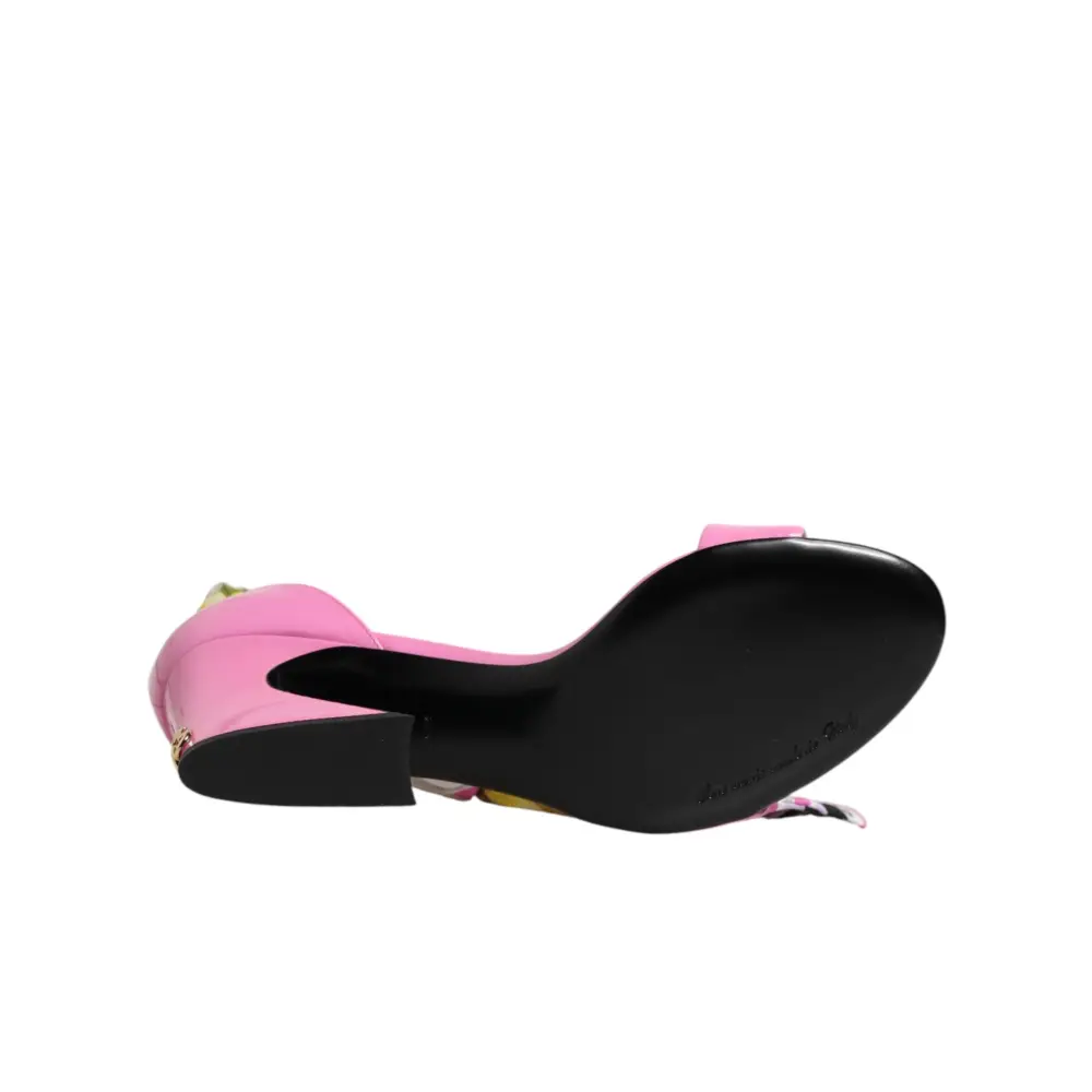 Dolce & Gabbana Pinke Leder-High-Heels-Sandalen - EU38.5/US8