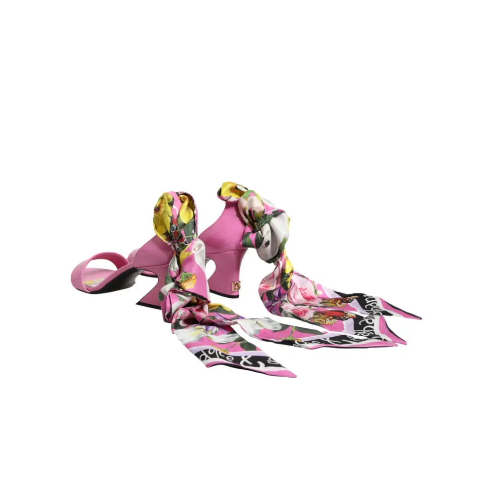 Dolce & Gabbana Pinke Leder-High-Heels-Sandalen - EU38.5/US8