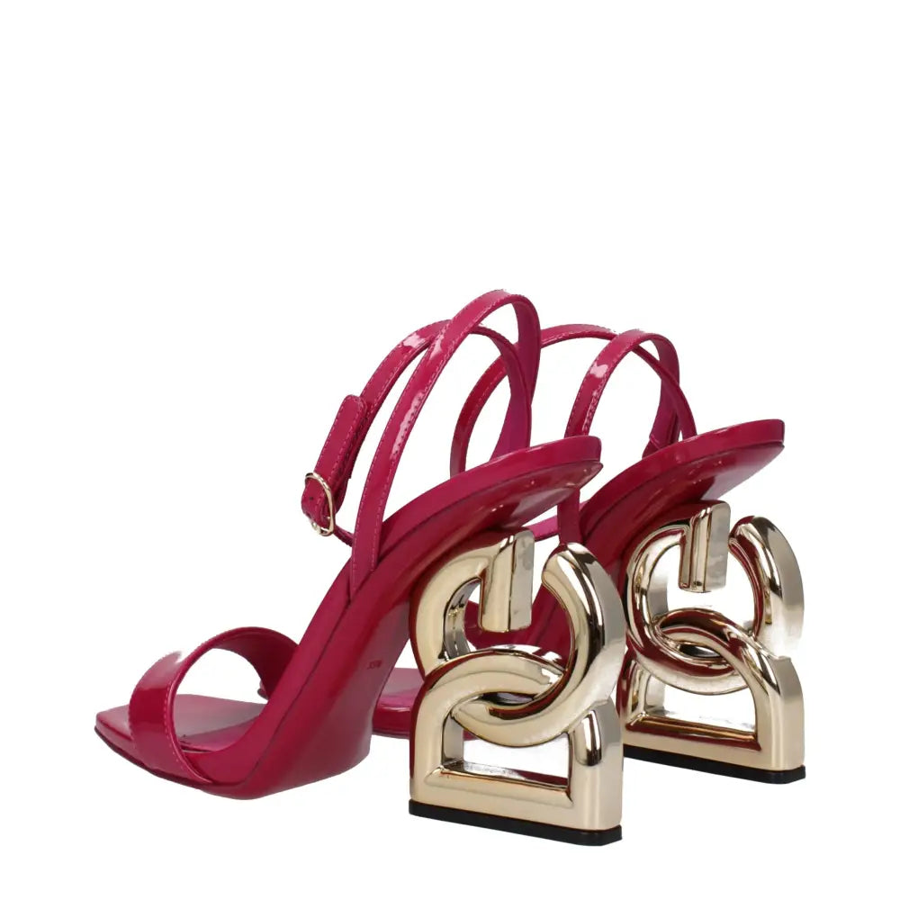 Dolce & Gabbana Pinke Leder-Stilettosandalen - EU35.5/US5.5