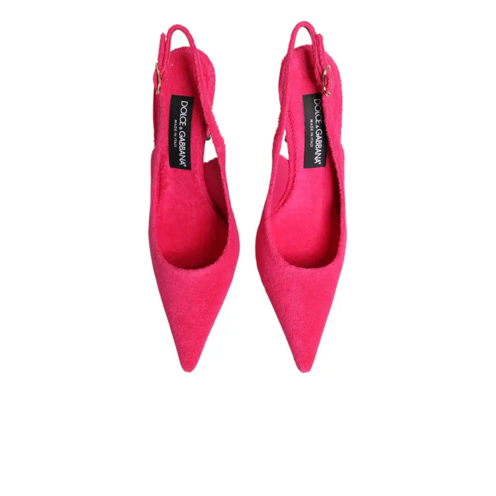 Dolce & Gabbana Pinkfarbene Wildleder-High-Heels mit Slingback