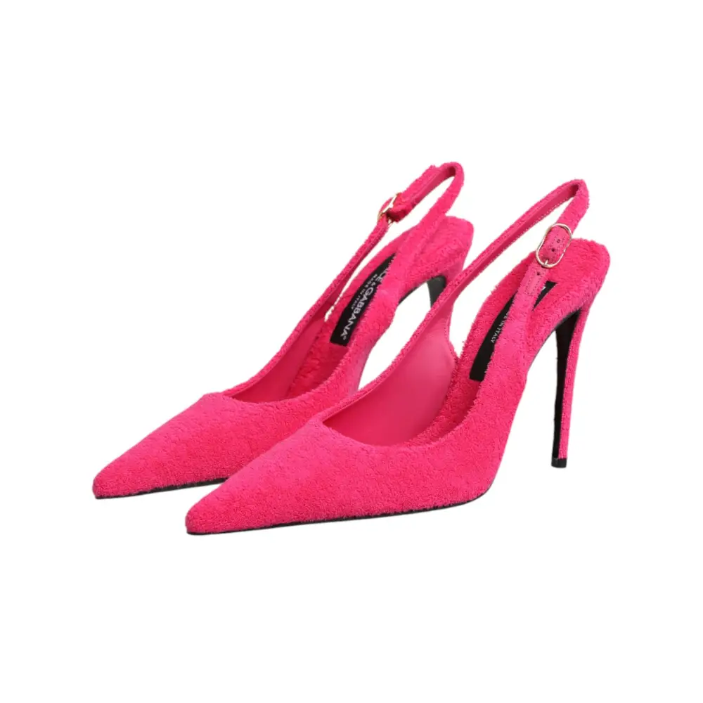 Dolce & Gabbana Pinkfarbene Wildleder-High-Heels mit Slingback