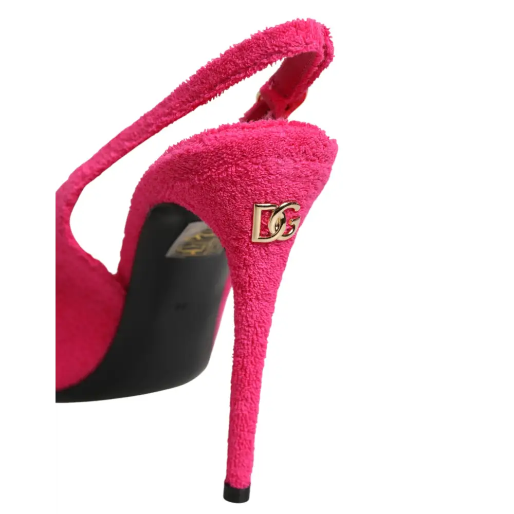 Dolce & Gabbana Pinkfarbene Wildleder-High-Heels mit Slingback