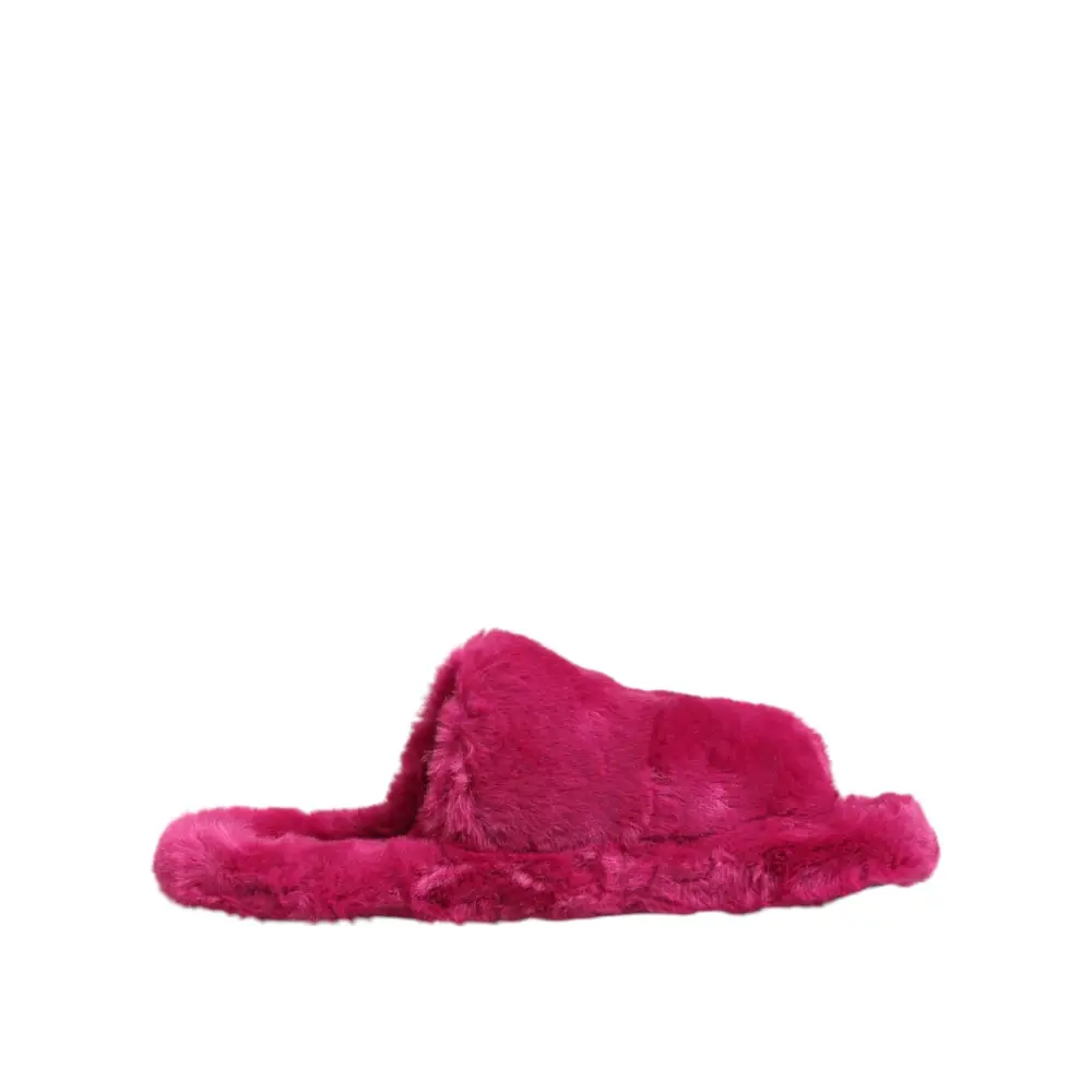 Dolce & Gabbana Rosa Acryl Kunstfell Herren Flats Sandalen Schuhe