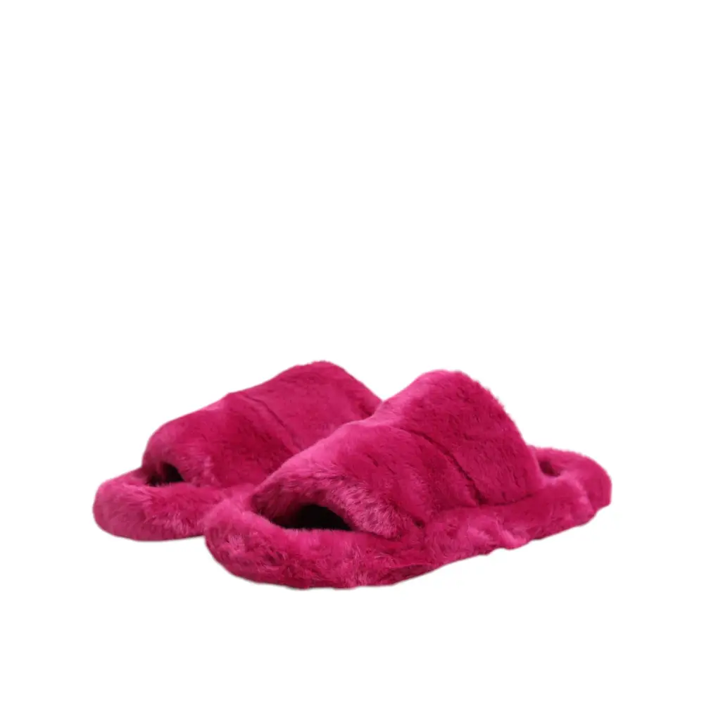 Dolce & Gabbana Rosa Acryl Kunstfell Herren Flats Sandalen Schuhe