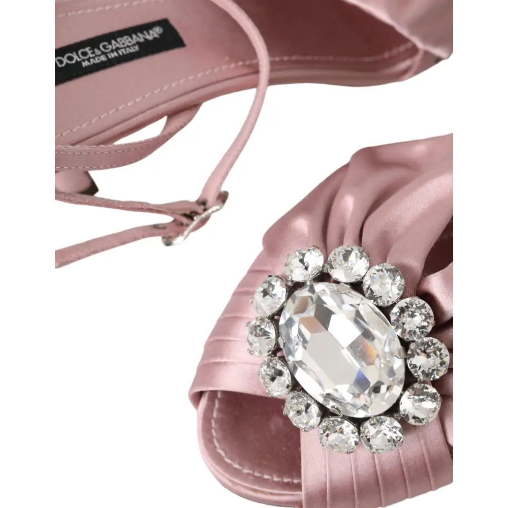 Dolce & Gabbana Rosa Keira Crystal Heels Sandalen Schuhe - EU36.5/US6
