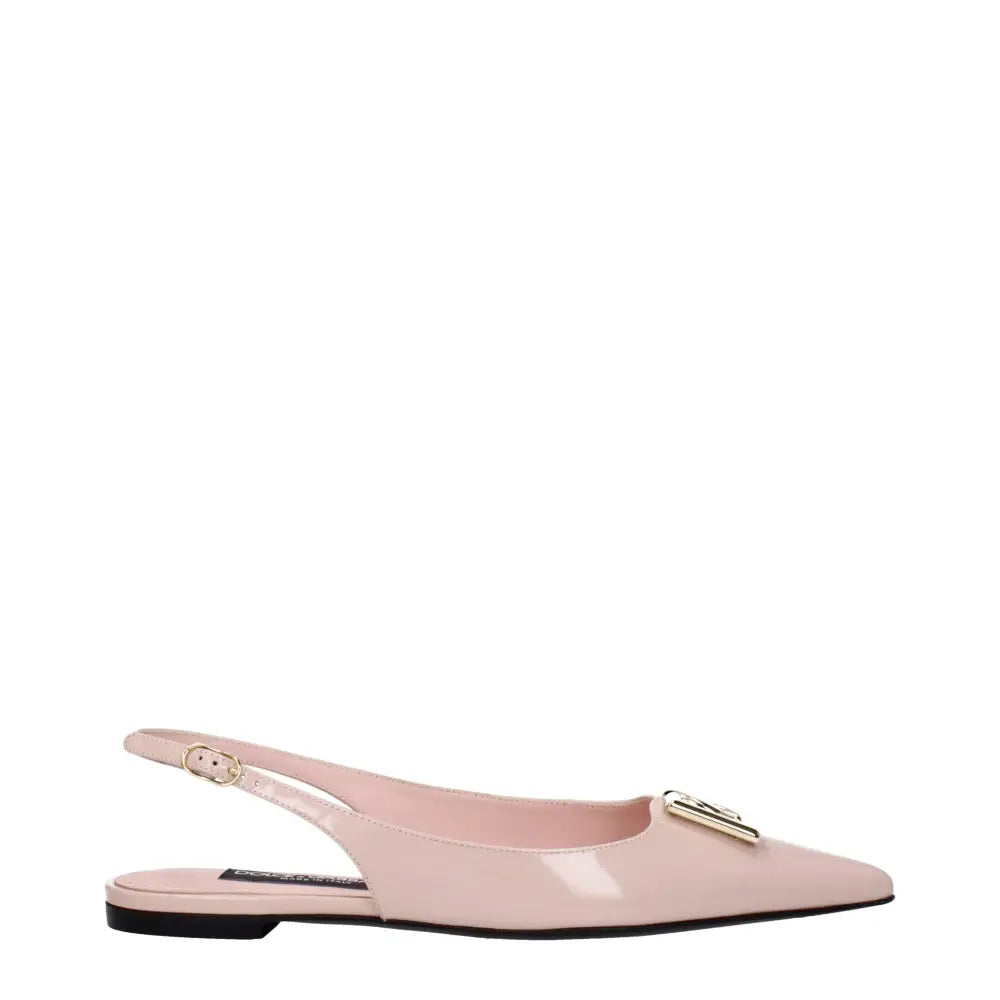 Dolce & Gabbana Rosa Leder-Ballett-Flats