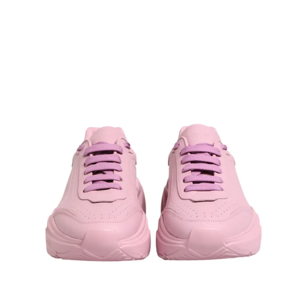 Dolce & Gabbana Rosa Leder Daymaster Low Top Sneakers Schuhe - EU41/US8