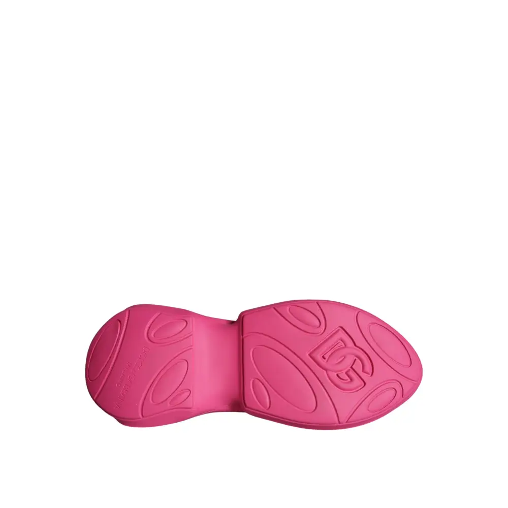 Dolce & Gabbana Rosa Logo Print Slip On Socken Turnschuhe Schuhe - EU44/US11