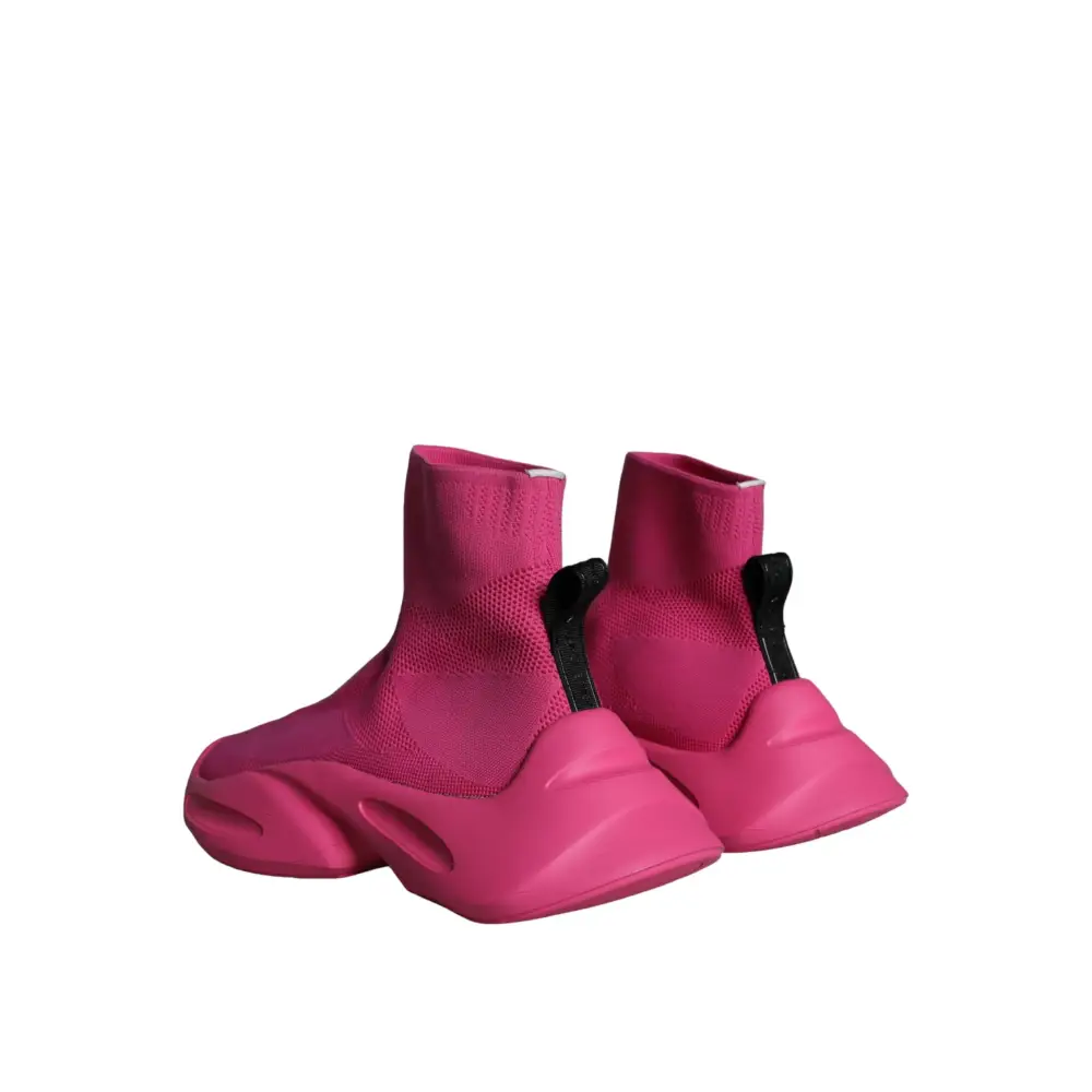 Dolce & Gabbana Rosa Logo Print Slip On Socken Turnschuhe Schuhe - EU44/US11