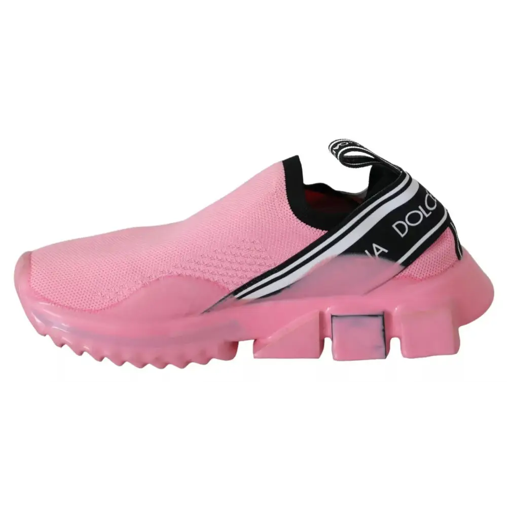 Dolce & Gabbana Rosa Low Top Sorrento Sneakers Slip On Freizeitschuhe