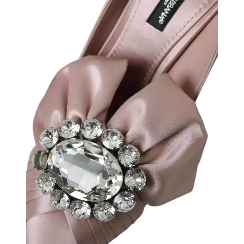 Dolce & Gabbana Rosa Satin Kristall High Heels Pumps Schuhe - EU36/US5.5