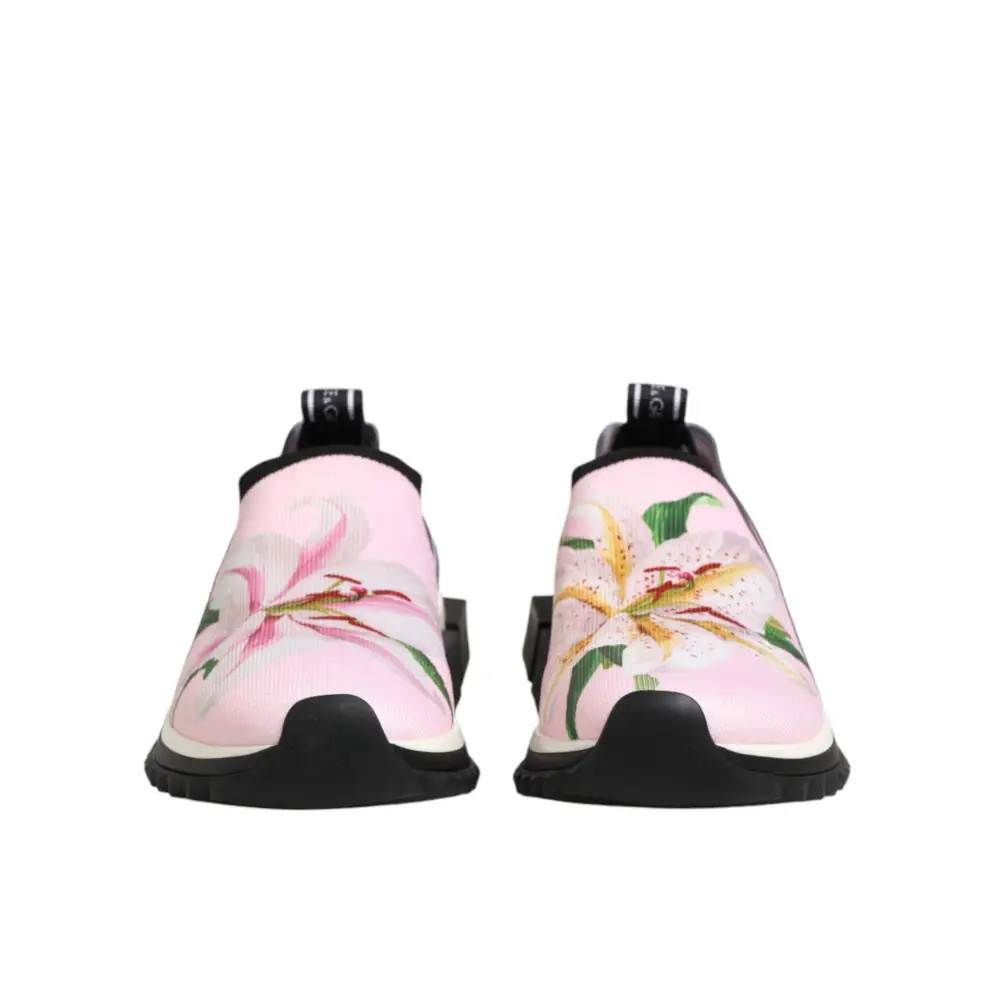 Dolce & Gabbana Rosa Sorrento Sneaker mit Blumenmuster - EU37/US6.5