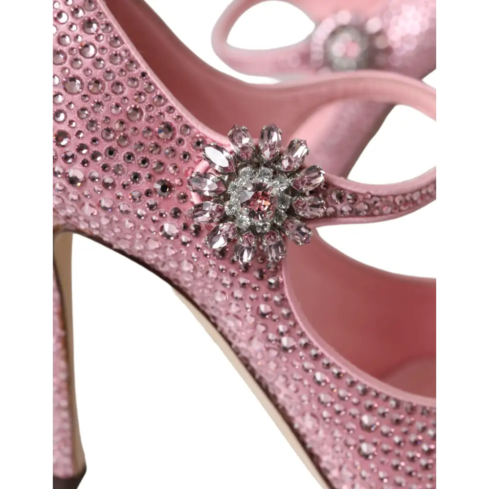 Dolce & Gabbana Rosa Strass Kristall Heels Pumps Schuhe - EU39/US8.5