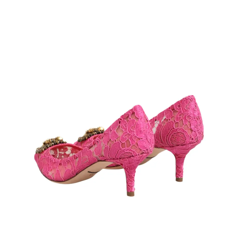 Dolce & Gabbana Rosa Taormina Spitze DEVOTION Pumps - EU35.5/US5