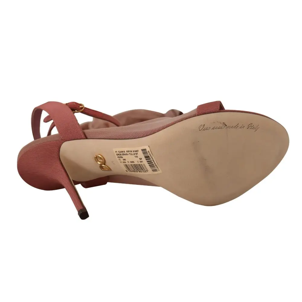 Dolce & Gabbana Rosa Tüll Stretch Riemchensandalen Schuhe - EU39/US8.5
