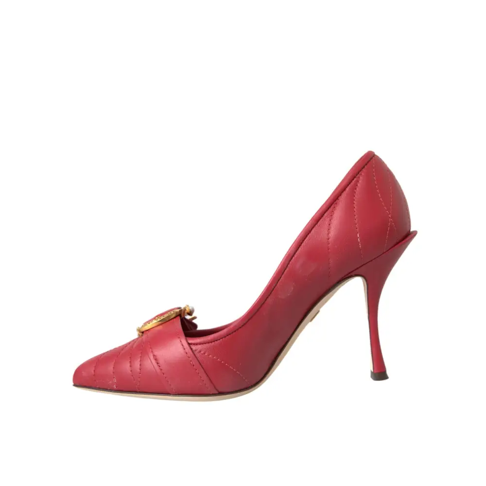 Dolce & Gabbana Rot Devotion Leder Heels Pumps Schuhe - EU36/US5.5