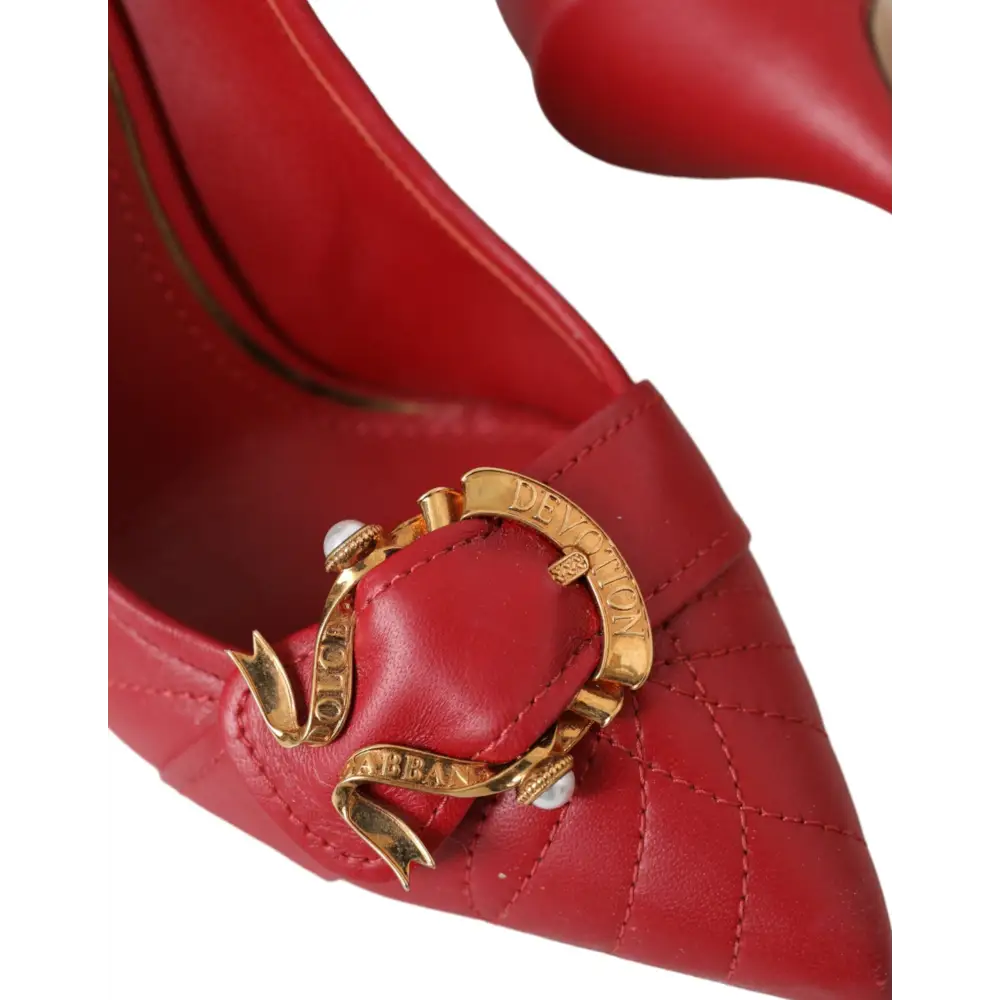 Dolce & Gabbana Rot Devotion Leder Heels Pumps Schuhe - EU36/US5.5