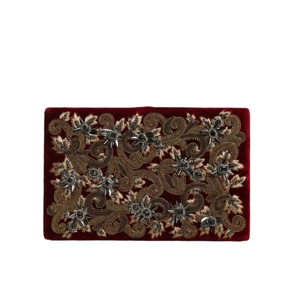 Dolce & Gabbana Rot Samt Gold Rahmen Kupplung Abend Party Handtasche