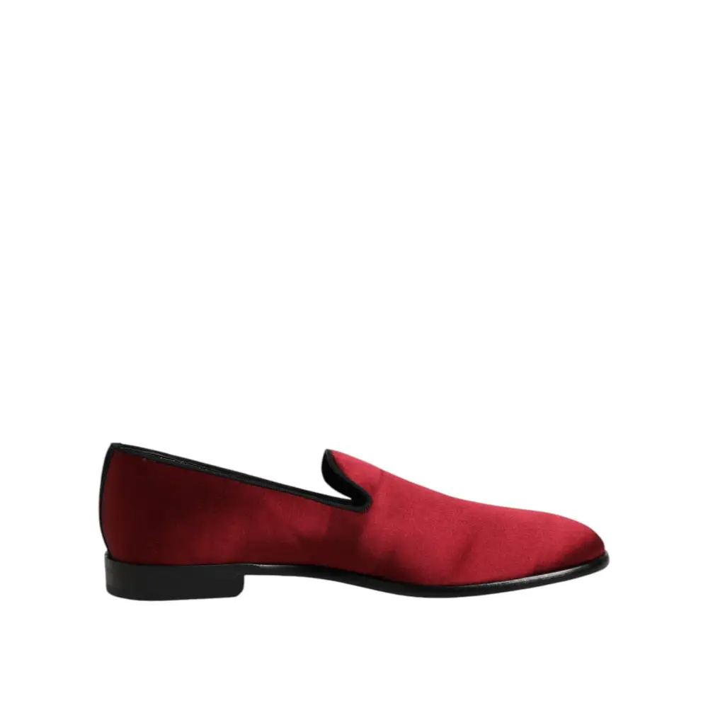 Dolce & Gabbana Rot Samt Slip On Loafers Formelle Schuhe - EU45/US12