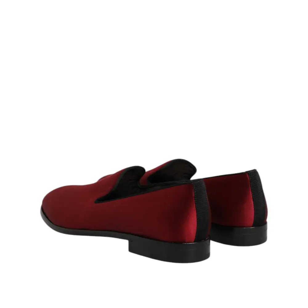 Dolce & Gabbana Rot Samt Slip On Loafers Formelle Schuhe - EU45/US12