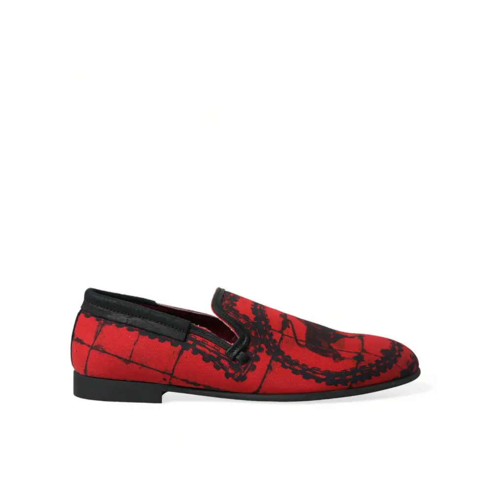 Dolce & Gabbana Rot Schwarz Torero Loafers Pantoffeln Männer Schuhe
