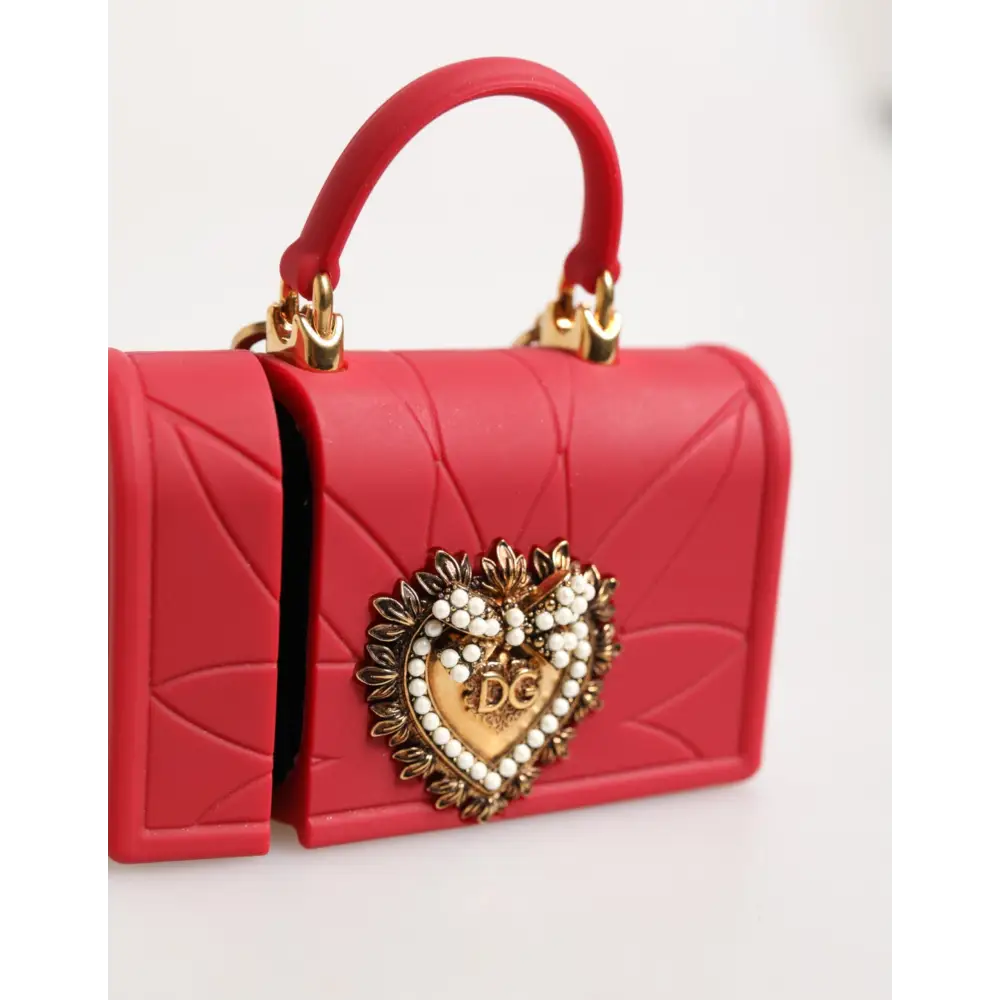 Dolce & Gabbana Rot Silikon Hingabe Herz Abdeckung Tasche Frauen Airpods Fall