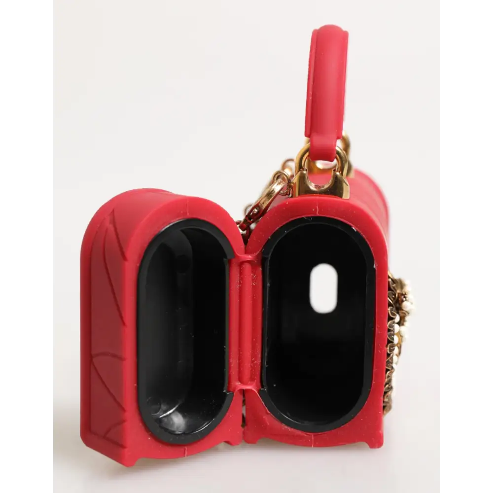 Dolce & Gabbana Rot Silikon Hingabe Herz Abdeckung Tasche Frauen Airpods Fall