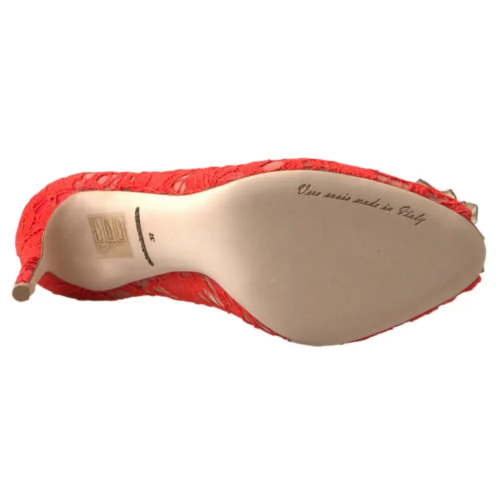 Dolce & Gabbana Rot Taormina Spitze Kristall Heels Pumps Schuhe