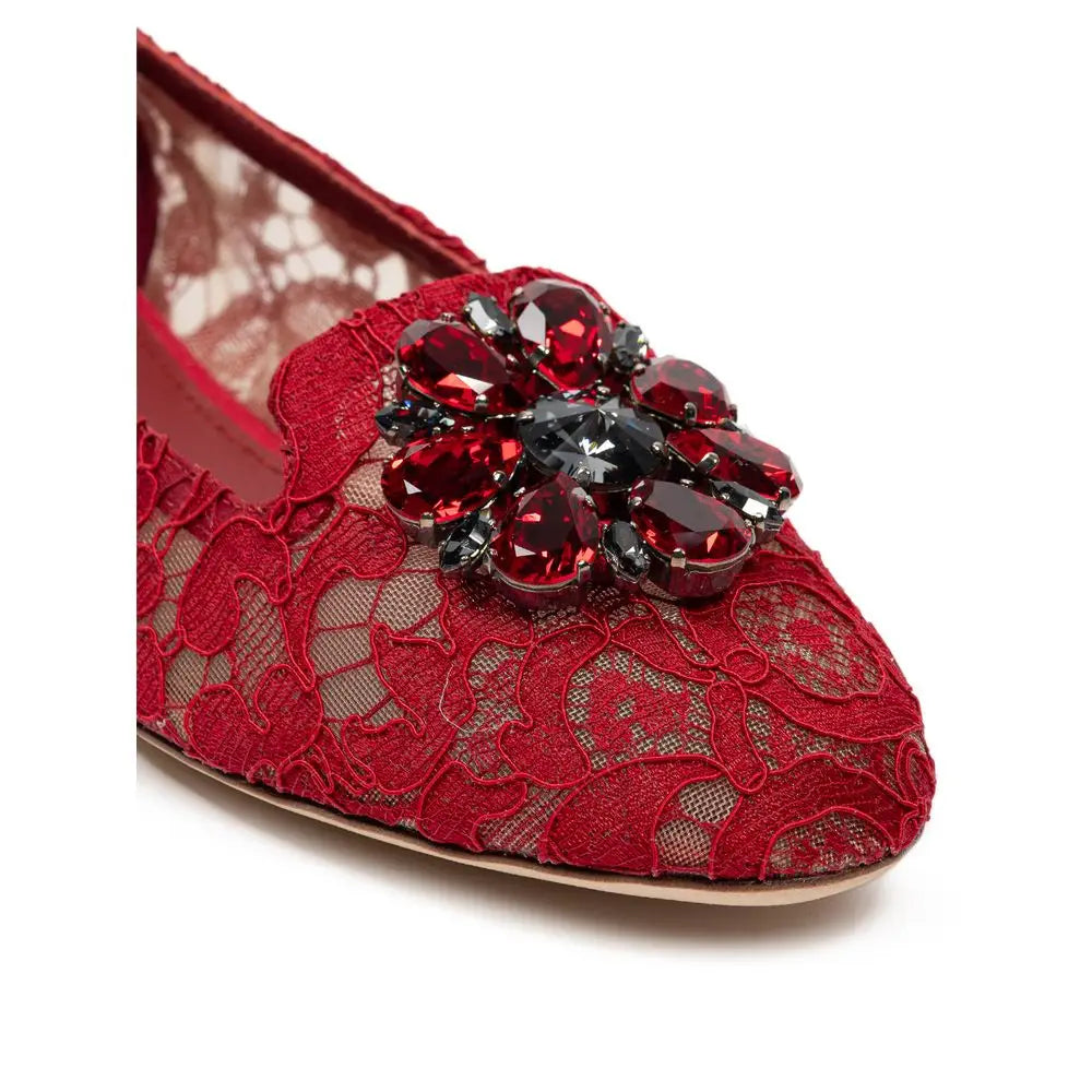 Dolce & Gabbana Rote Ballett-Flats aus Viskose