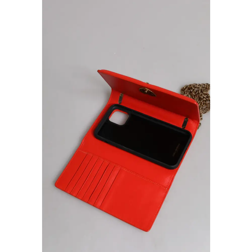 Dolce & Gabbana Rote gesteppte Devotion Crossbody Kette Telefon Hülle Tasche