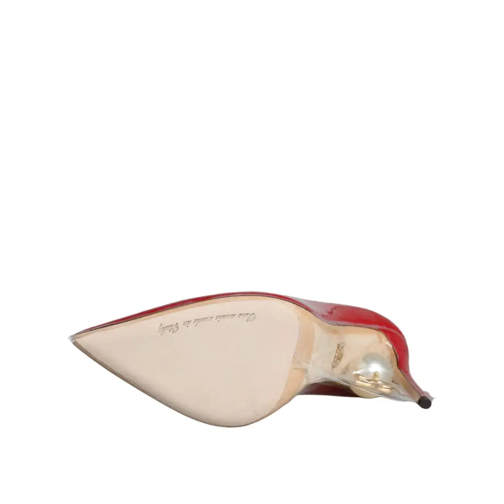 Dolce & Gabbana Rote Lackleder Faux Pearl Heels Pumps Schuhe - EU36/US5.5