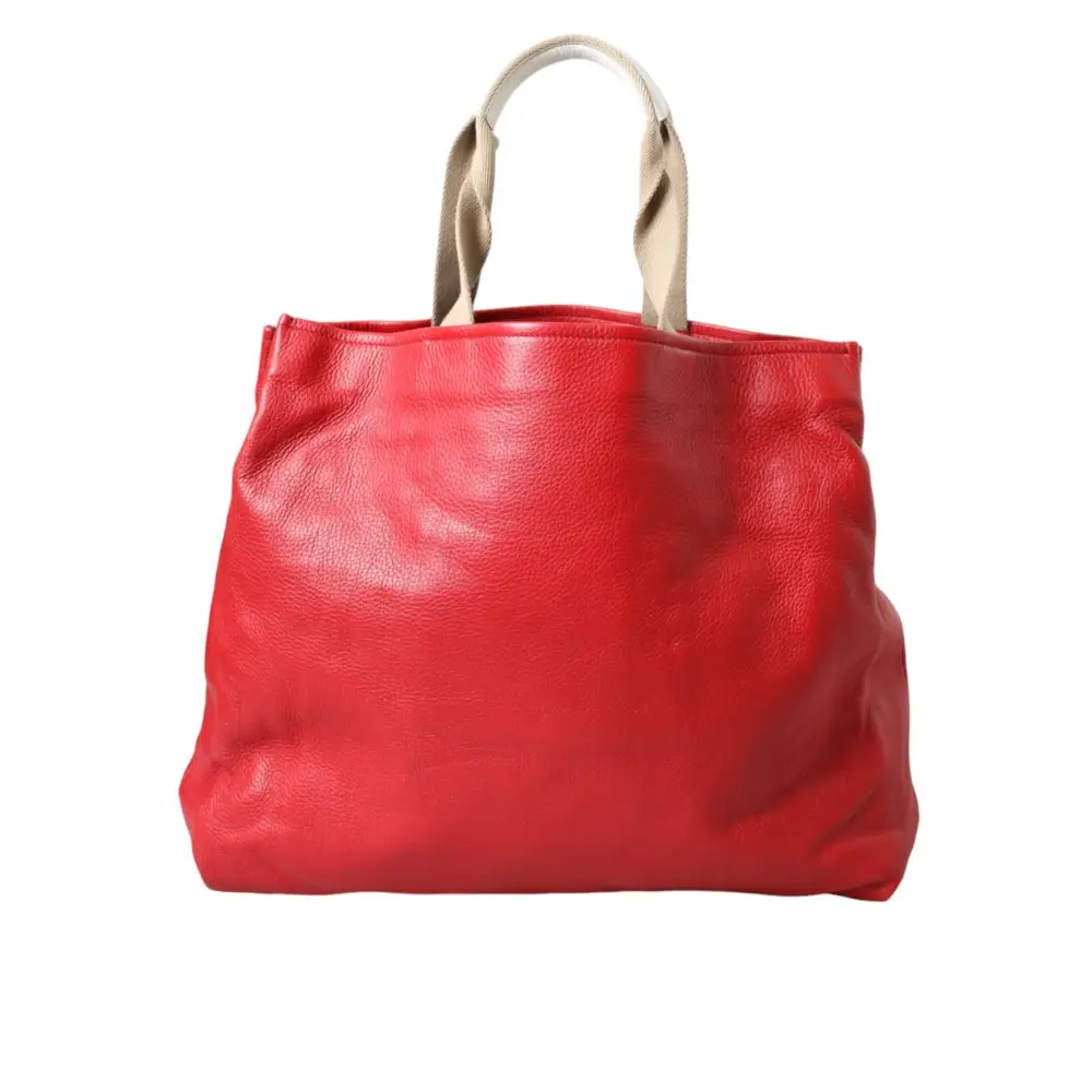 Dolce & Gabbana Rote Leder #DGFamily Patch Einkaufstasche