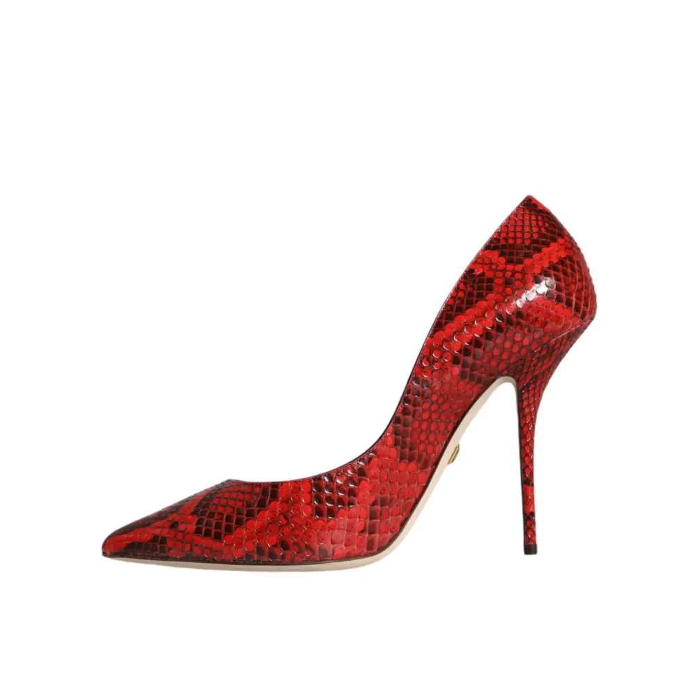 Dolce & Gabbana Rote Leder Stiletto High Heels Pumps Schuhe