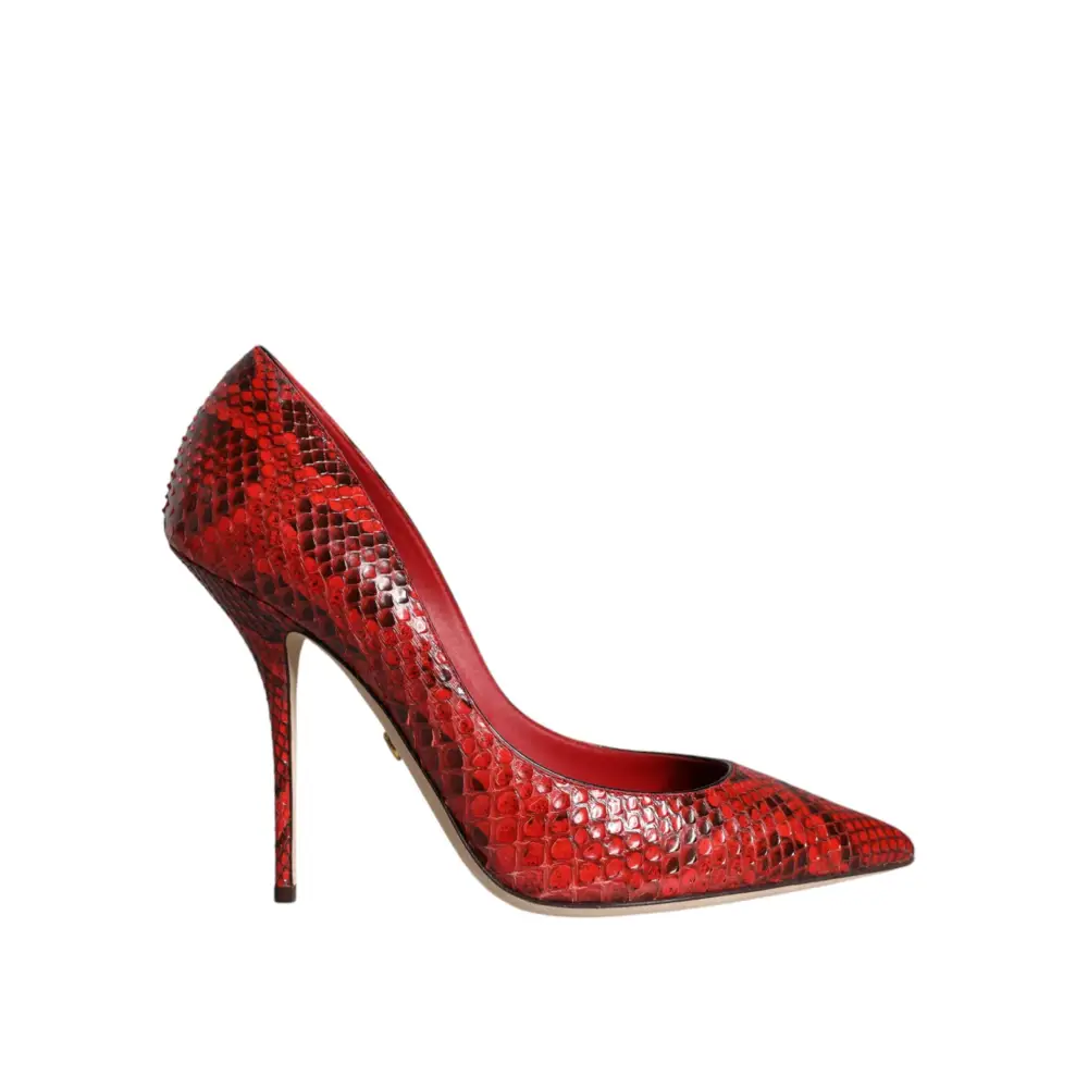 Dolce & Gabbana Rote Leder Stiletto High Heels Pumps Schuhe