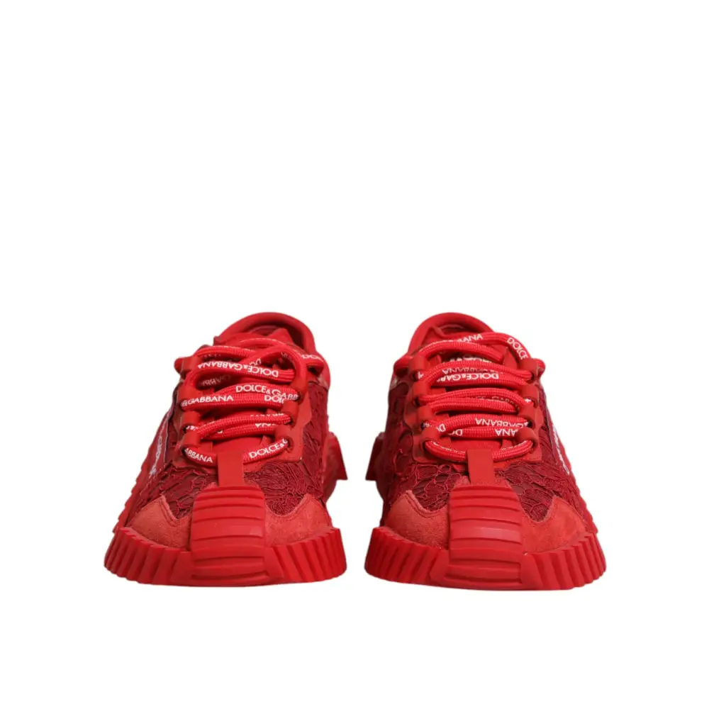 Dolce & Gabbana Rote Logo-Schnürschuhe NS1 Sneakers - EU37.5/US7