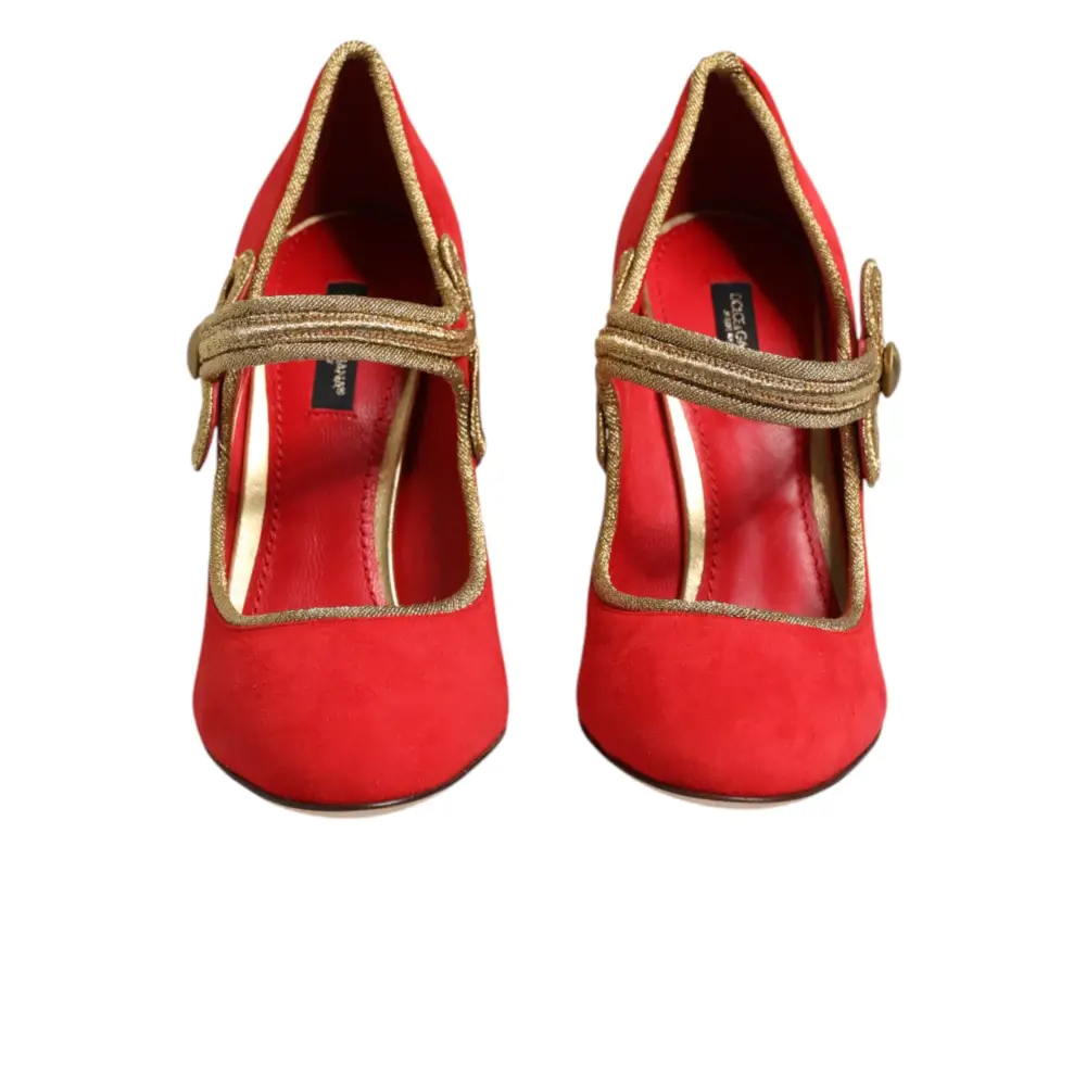 Dolce & Gabbana Rote MARY JANES Pumps mit Verzierungen - EU37/US6.5