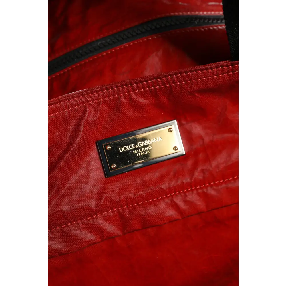 Dolce & Gabbana Rote Nylon Hand Schulter Duffel Reisetasche