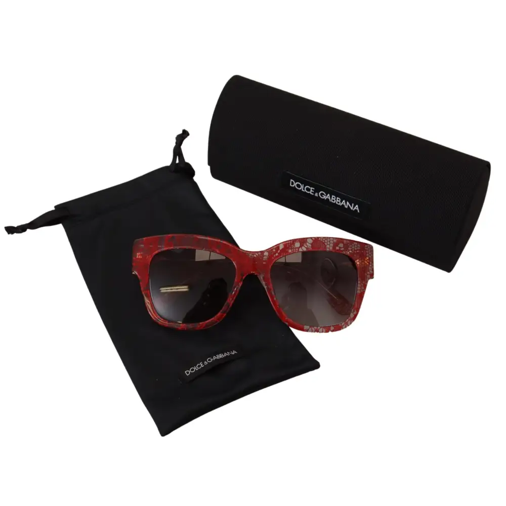 Dolce & Gabbana Rote Spitze Acetat Rechteck Shades DG4231F Sonnenbrille