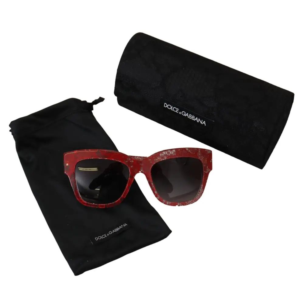Dolce & Gabbana Rote Spitze Acetat-Rechteckbrille DG4231Sonnenbrille