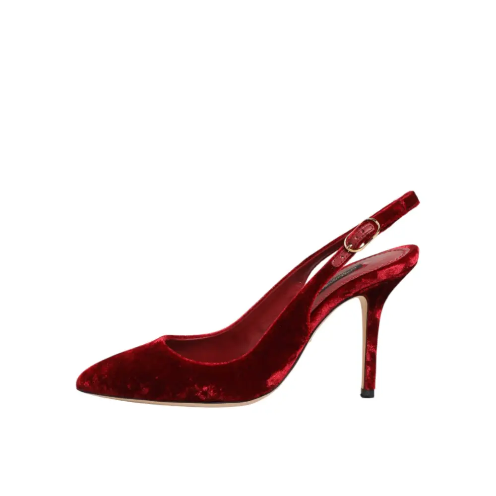 Dolce & Gabbana Rote Wildleder-High-Heel-Slingback-Sandalen - EU36/US5.5