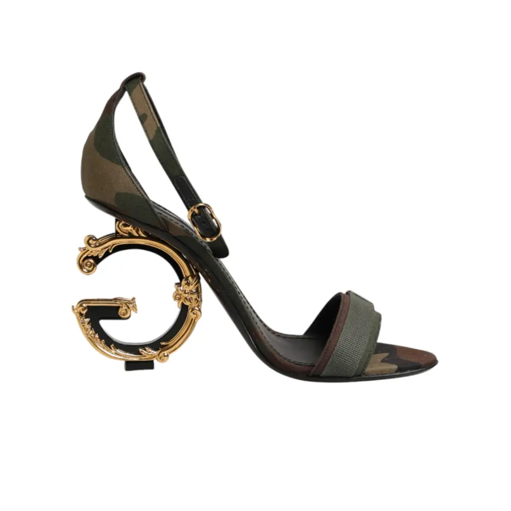 Dolce & Gabbana Sandalen mit DG-Logo und Camouflage-Muster in Multicolor - EU36/US5.5