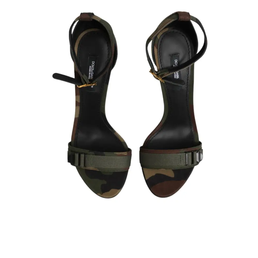 Dolce & Gabbana Sandalen mit DG-Logo und Camouflage-Muster in Multicolor - EU36/US5.5